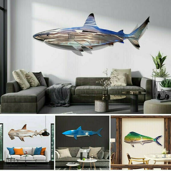 🦈 Décoration Murale Requin Métal
