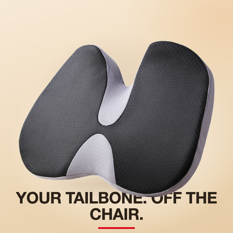 Welnax OrthoSoothe Seat Cushion, grey, seen from above