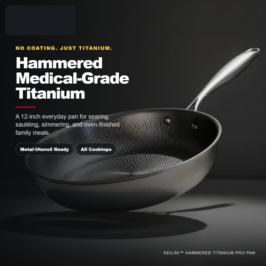 Keilini hammered medical-grade titanium pan