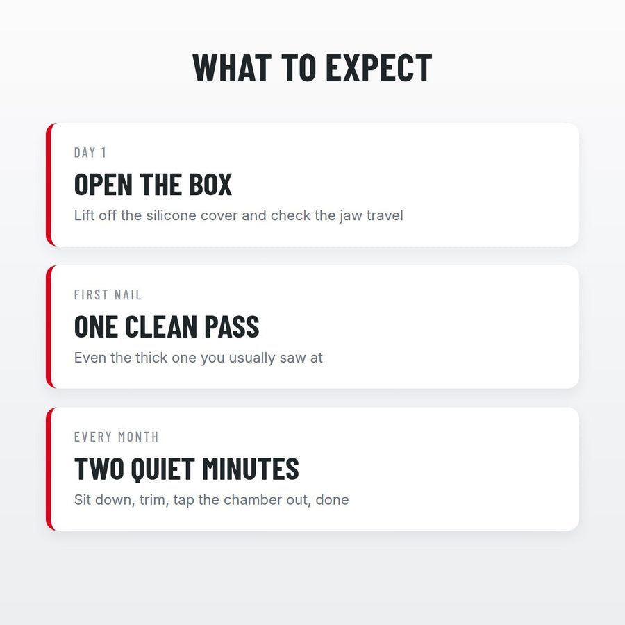 What to expect: day one unboxing, first clean pass, two quiet minutes every month
