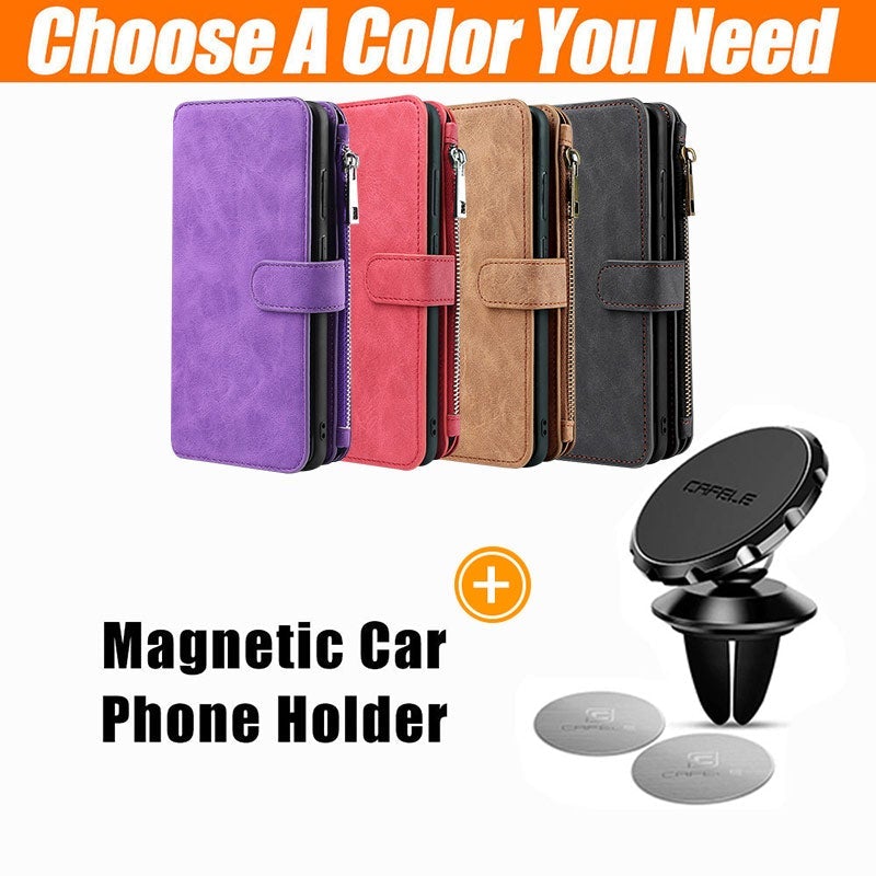 Multifunctional Magnetic Card Wallet Phone Case For Samsung A42 5G