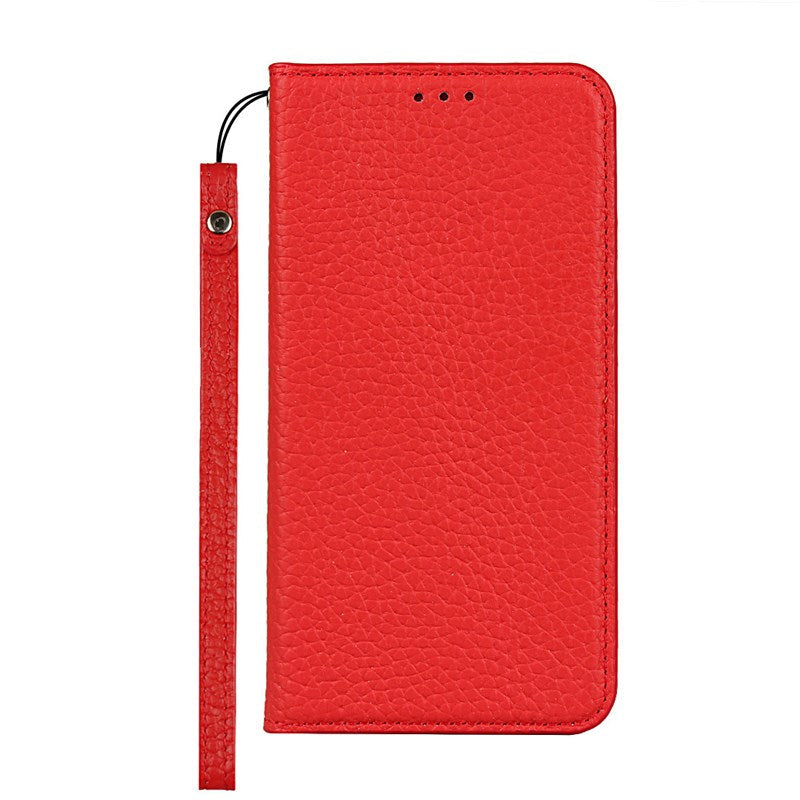 Étui portefeuille avec motif litchi pour téléphone Google Pixel Series