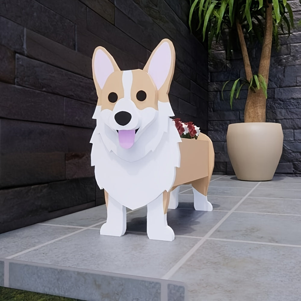 Jardinière décorative en forme de chien