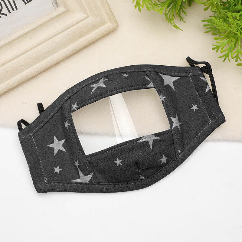 Masque en coton avec fenêtre transparente antibuée pour enfant