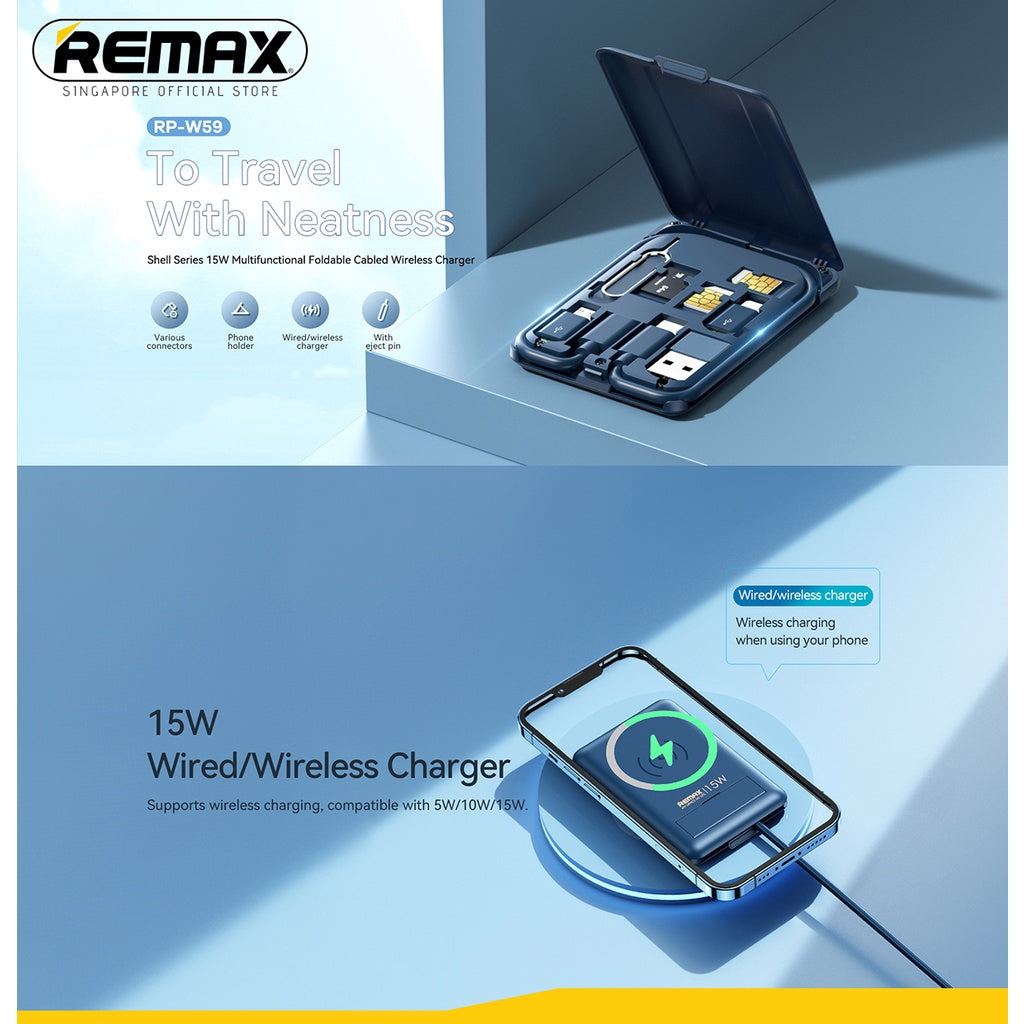 Chargeur multifonctionnel Remax Rp-w59 Shell Series 15w