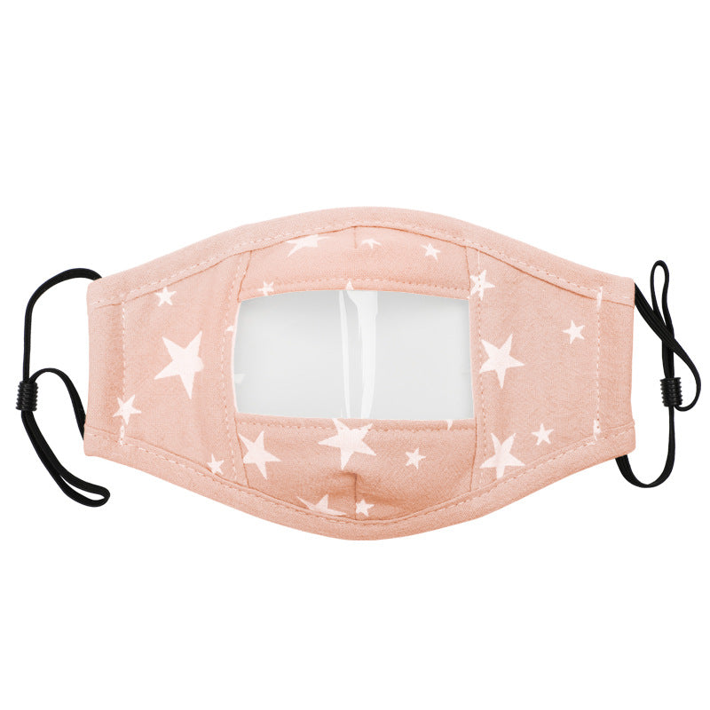 Masque en coton avec fenêtre transparente antibuée pour enfant