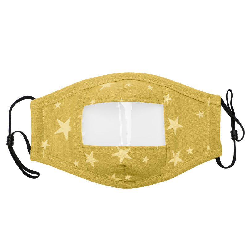 Masque en coton avec fenêtre transparente antibuée pour enfant
