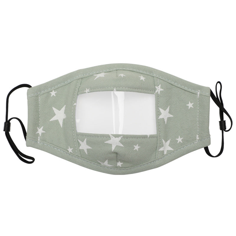 Masque en coton avec fenêtre transparente antibuée pour enfant