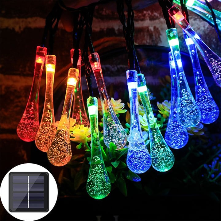 Guirlande Lumineuse Solaire Goutte d'Eau 8 Modes
