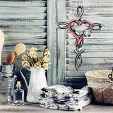 Natural horseshoe cross with heart