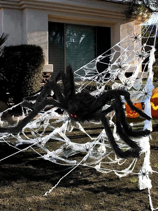 Toile d'araignée et araignée de décoration d'Halloween