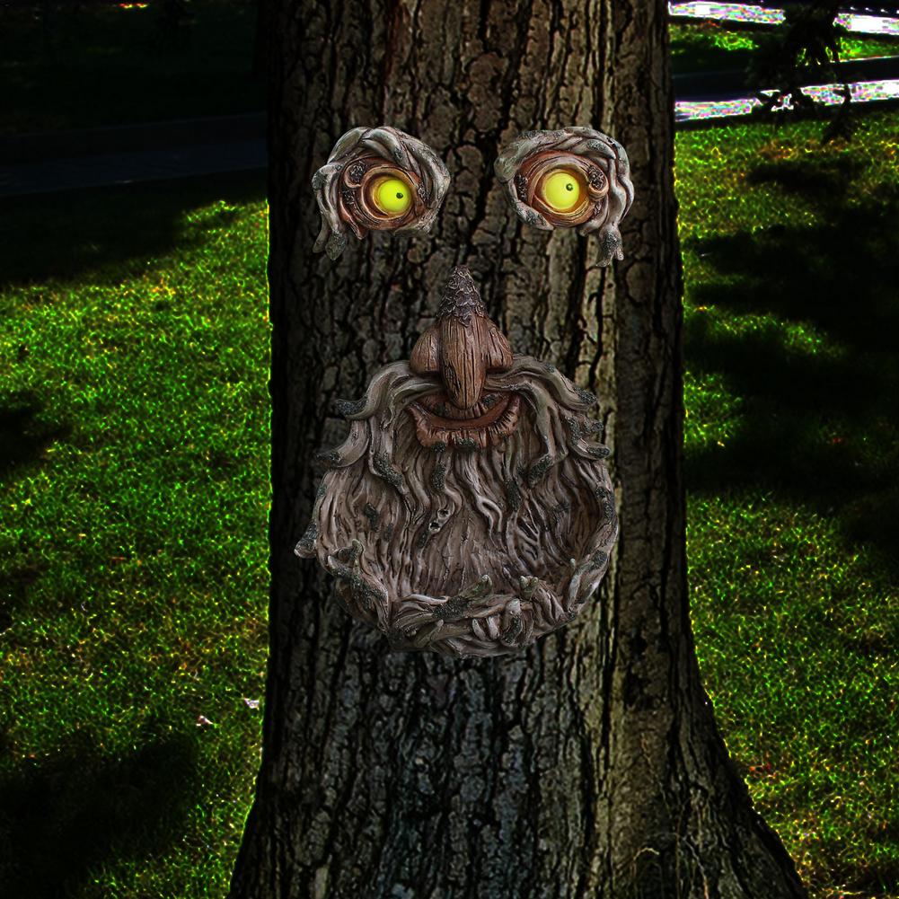 Art de jardin pour arbres d'extérieur – Décorations en résine visages de vieil homme barbu