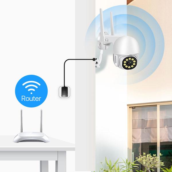 Caméra de Surveillance Domestique Extérieure PTZ WiFi