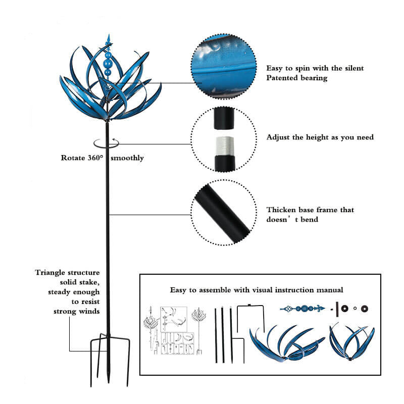 Éolienne métallique Dracaena