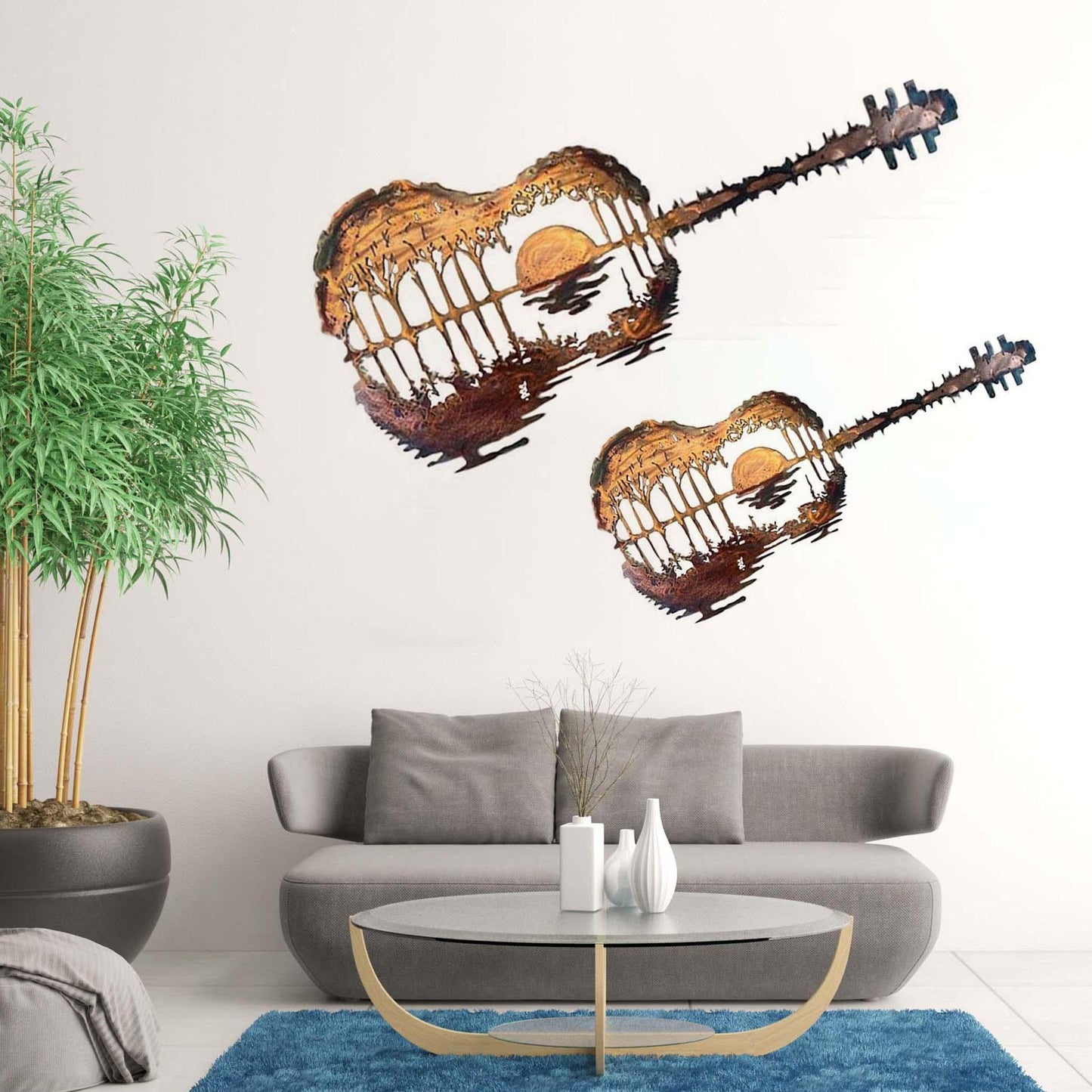 Guitare abstraite en métal faite à la main | Artiste guitariste