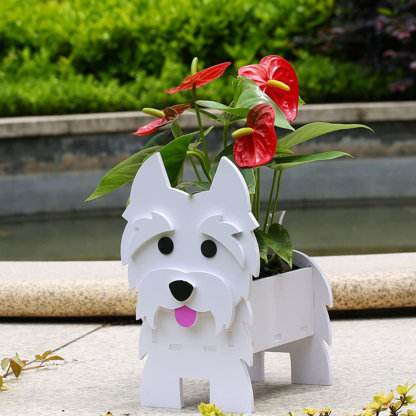 Jardinière décorative en forme de chien