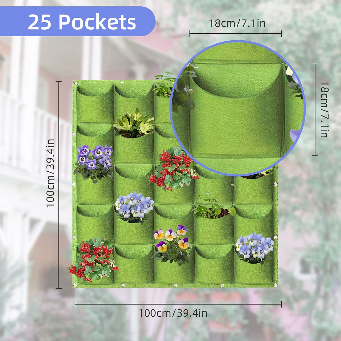 Sacs de plantation suspendus verticaux muraux pour plantes