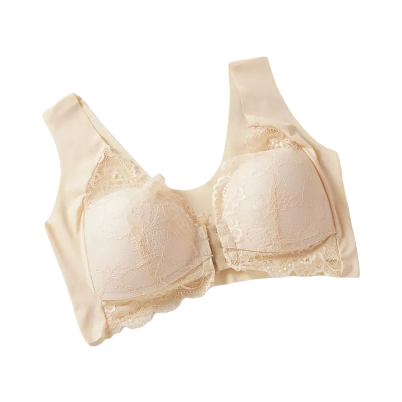 Yifare【50-110KG】Soutien-gorge push-up à fermeture avant en dentelle grandes tailles