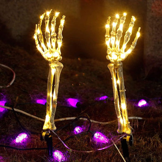 Décorations d'Halloween Lumières de Bras de Squelette Plantables