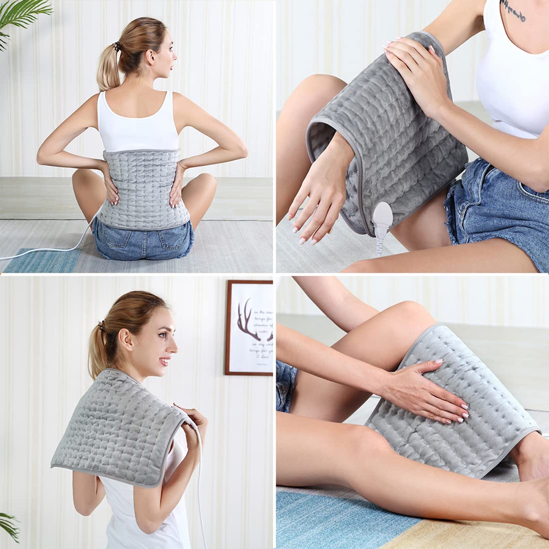 Coussin chauffant électrique, coussin chauffant pour le dos et les douleurs musculaires