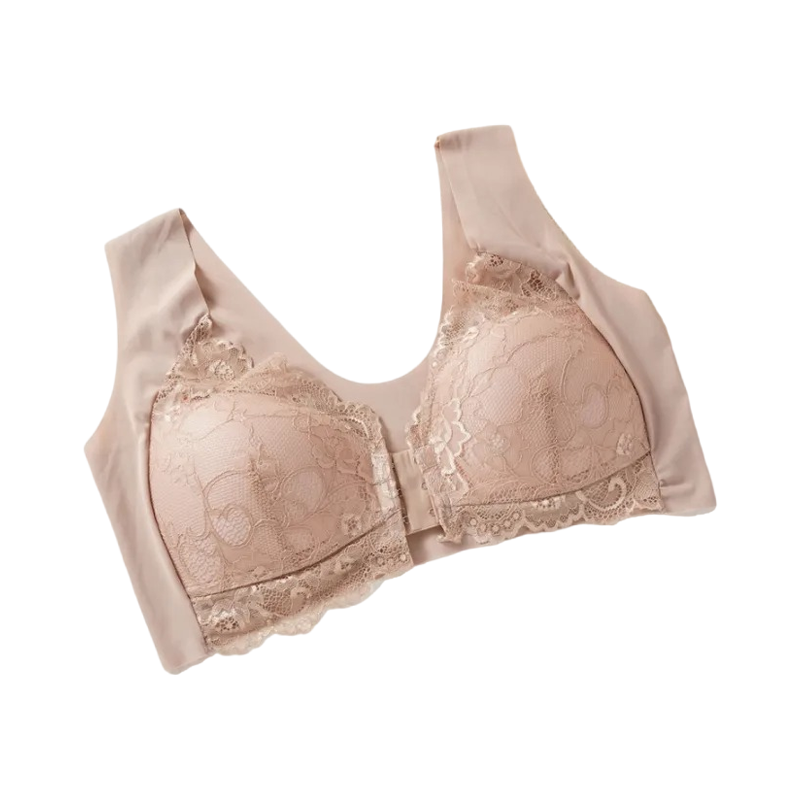 Yifare【50-110KG】Soutien-gorge push-up à fermeture avant en dentelle grandes tailles