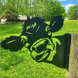 Sherem Farm Peeping Animal Metal Art