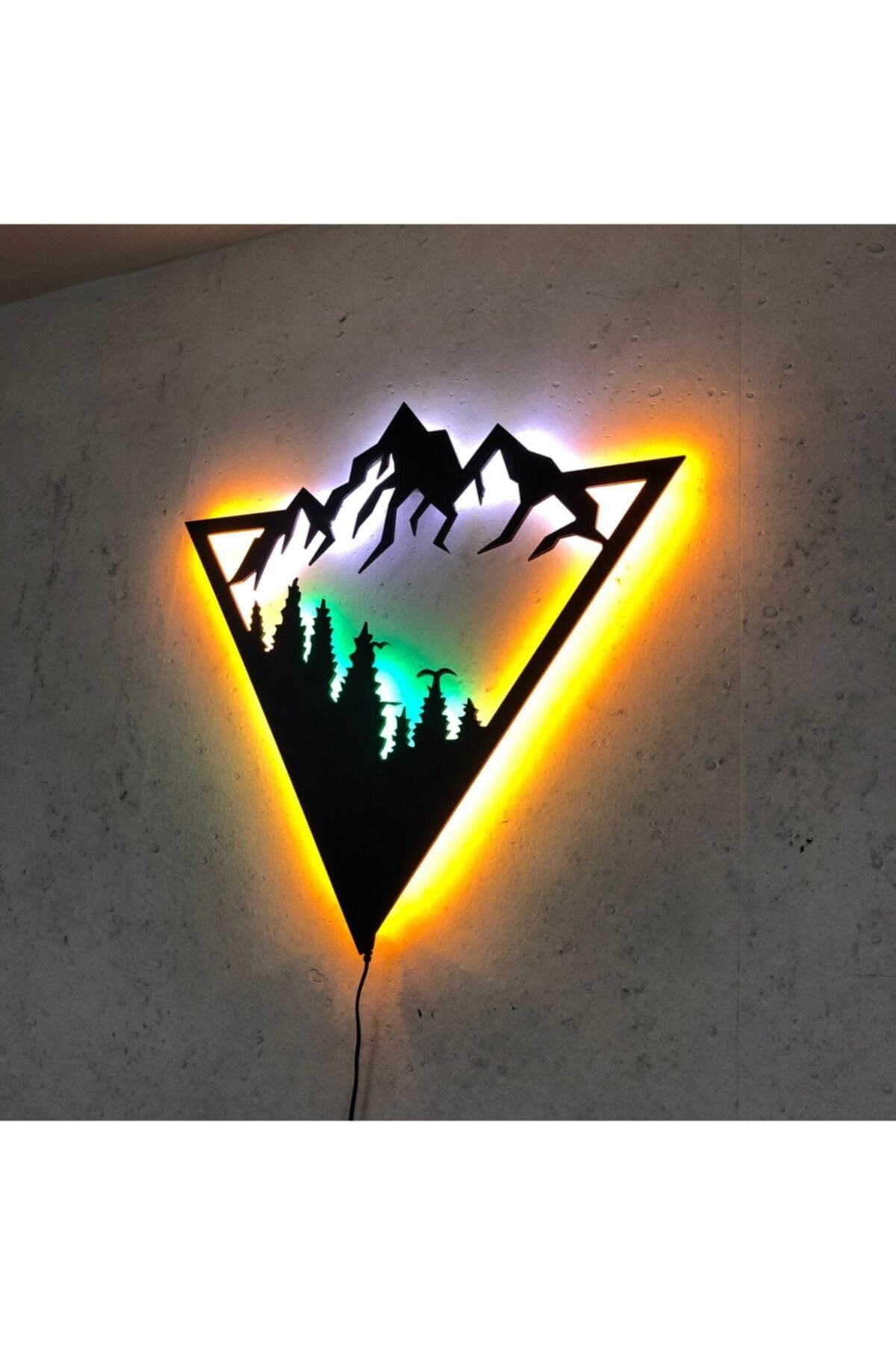 Montagne géométrique - Décoration murale lumineuse LED Jungle