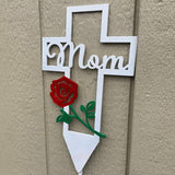Metal Hollow Cross Stake Relatives Cemetery Ornament