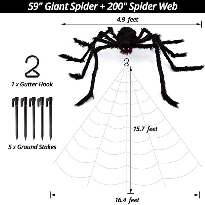 Toile d'araignée et araignée de décoration d'Halloween