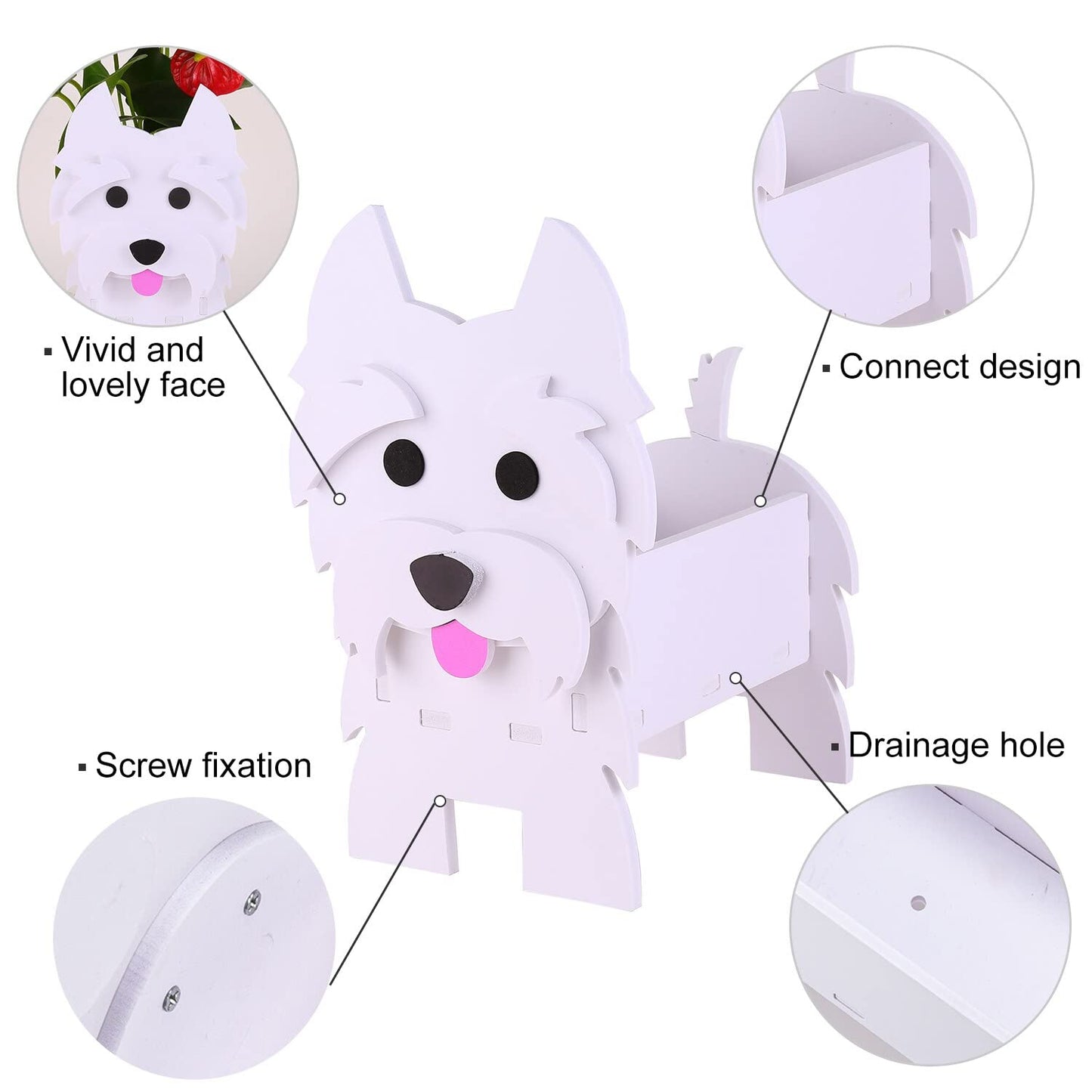 Jardinière décorative en forme de chien