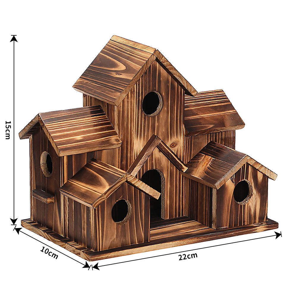 Niche à oiseaux artisanale à 6 trous - CADEAU POUR LES AMOUREUX DE LA NATURE