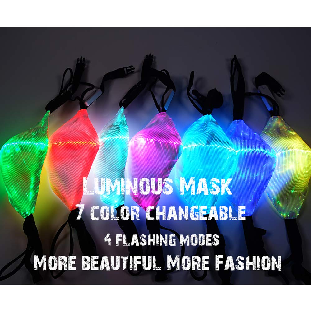 Masque LED 3D Lumineux 7 Couleurs