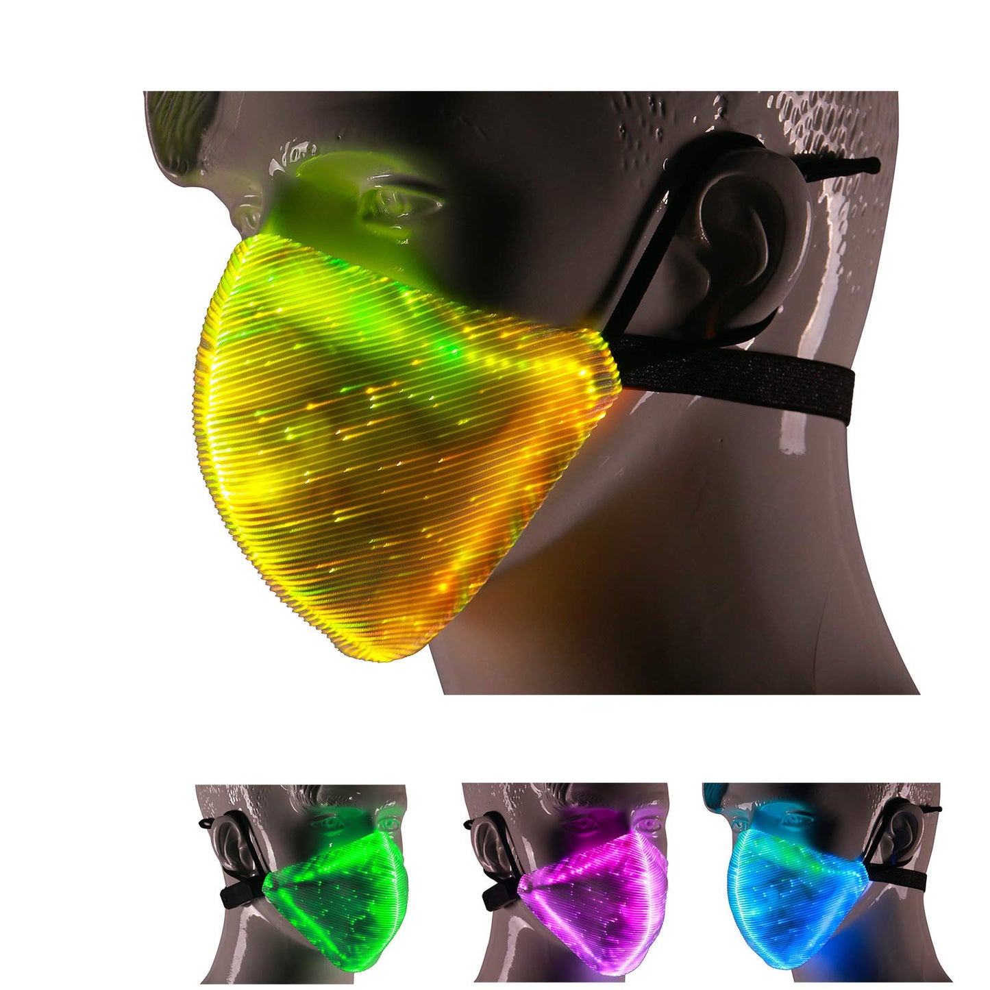Masque LED 3D Lumineux 7 Couleurs