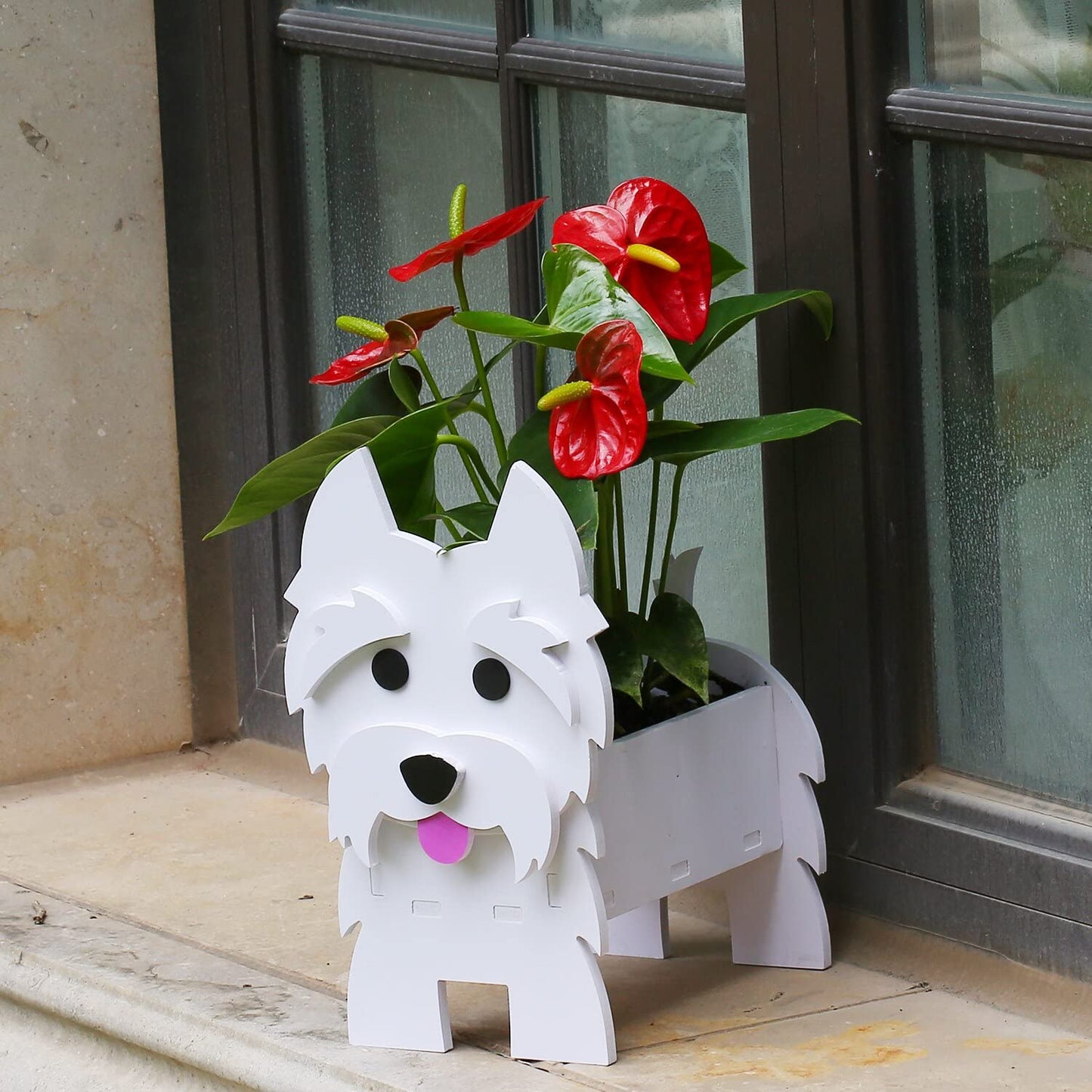 Jardinière décorative en forme de chien