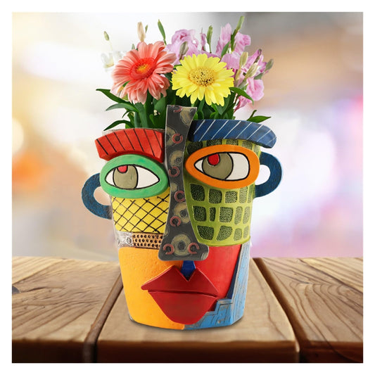 Sherem Abstract Face Flower Pot