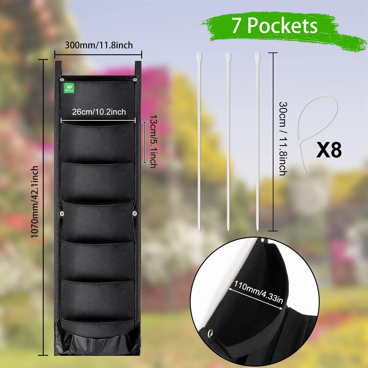 Sacs de plantation suspendus verticaux muraux pour plantes