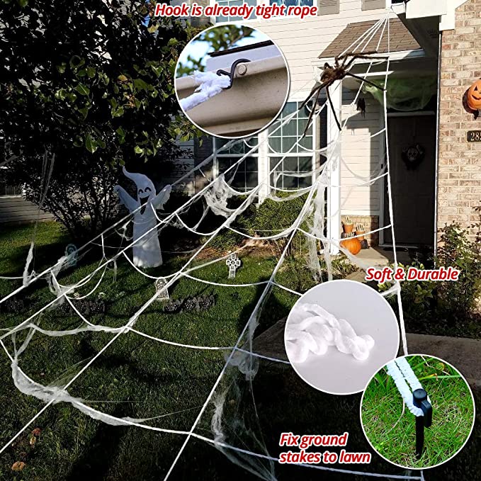Toile d'araignée et araignée de décoration d'Halloween
