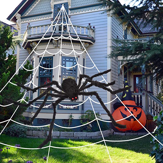 Toile d'araignée et araignée de décoration d'Halloween