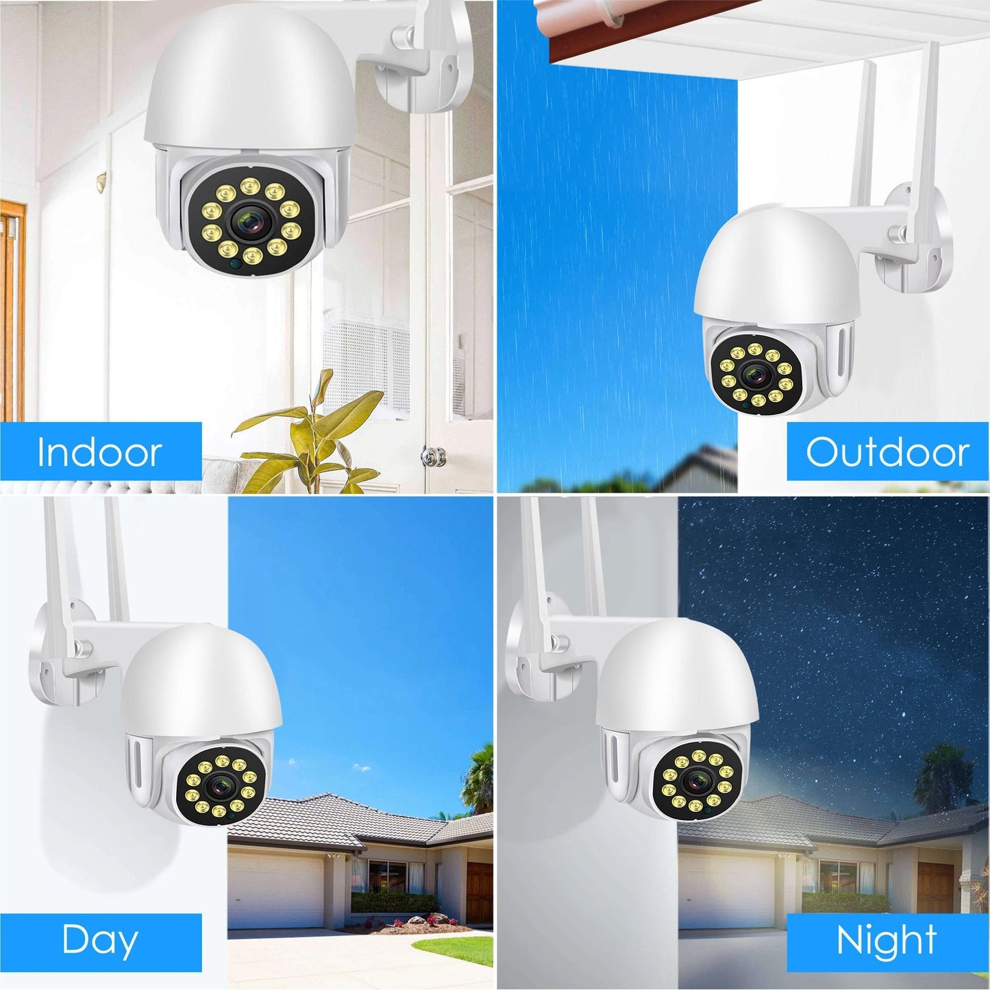 Caméra de Surveillance Domestique Extérieure PTZ WiFi