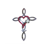 Natural horseshoe cross with heart