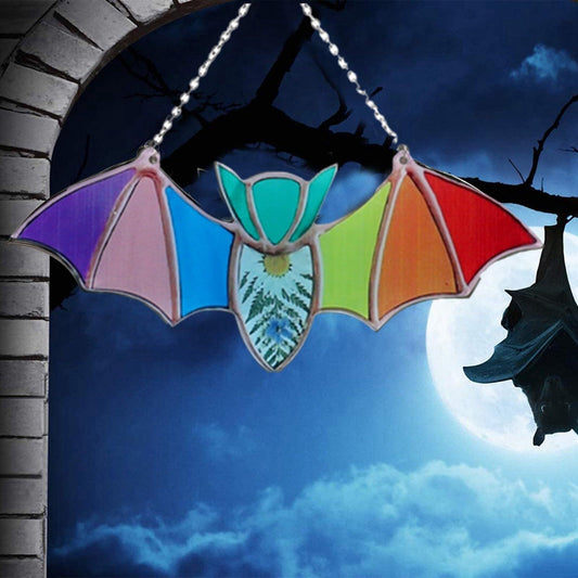 Attrape-lumière Chauve-souris en vitrail à suspendre pour fenêtre