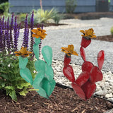 Metal Cactus Yard Art Decor Colorful Hand Painted Garden Metal Art