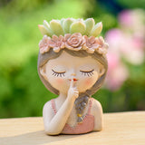 Little Girl Resin Flower Pot
