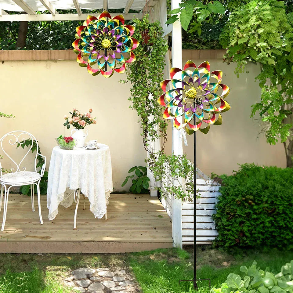 Sherem Fleur Métal Éolienne Décorative