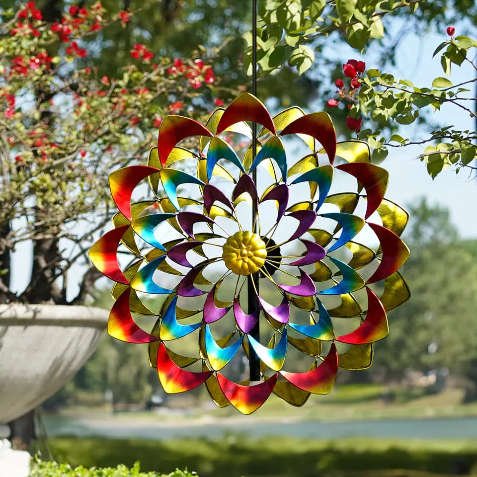Sherem Fleur Métal Éolienne Décorative