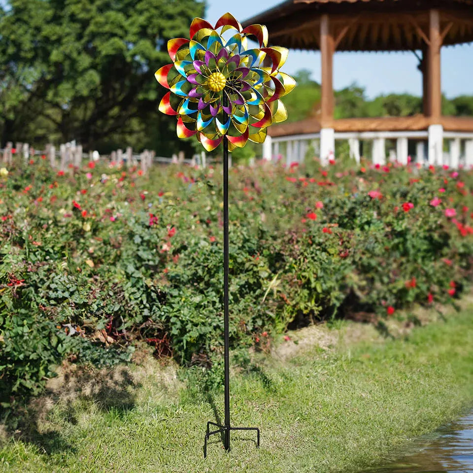 Sherem Fleur Métal Éolienne Décorative