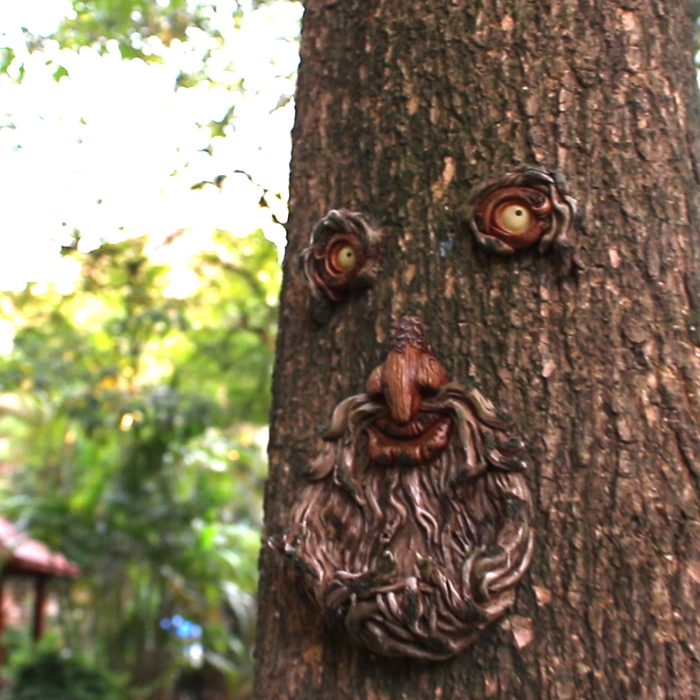 Art de jardin pour arbres d'extérieur – Décorations en résine visages de vieil homme barbu