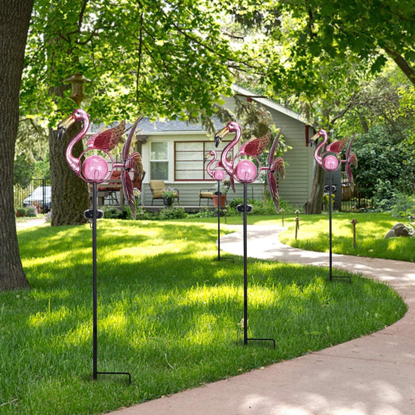 Solar Windmill Metal Garden Light