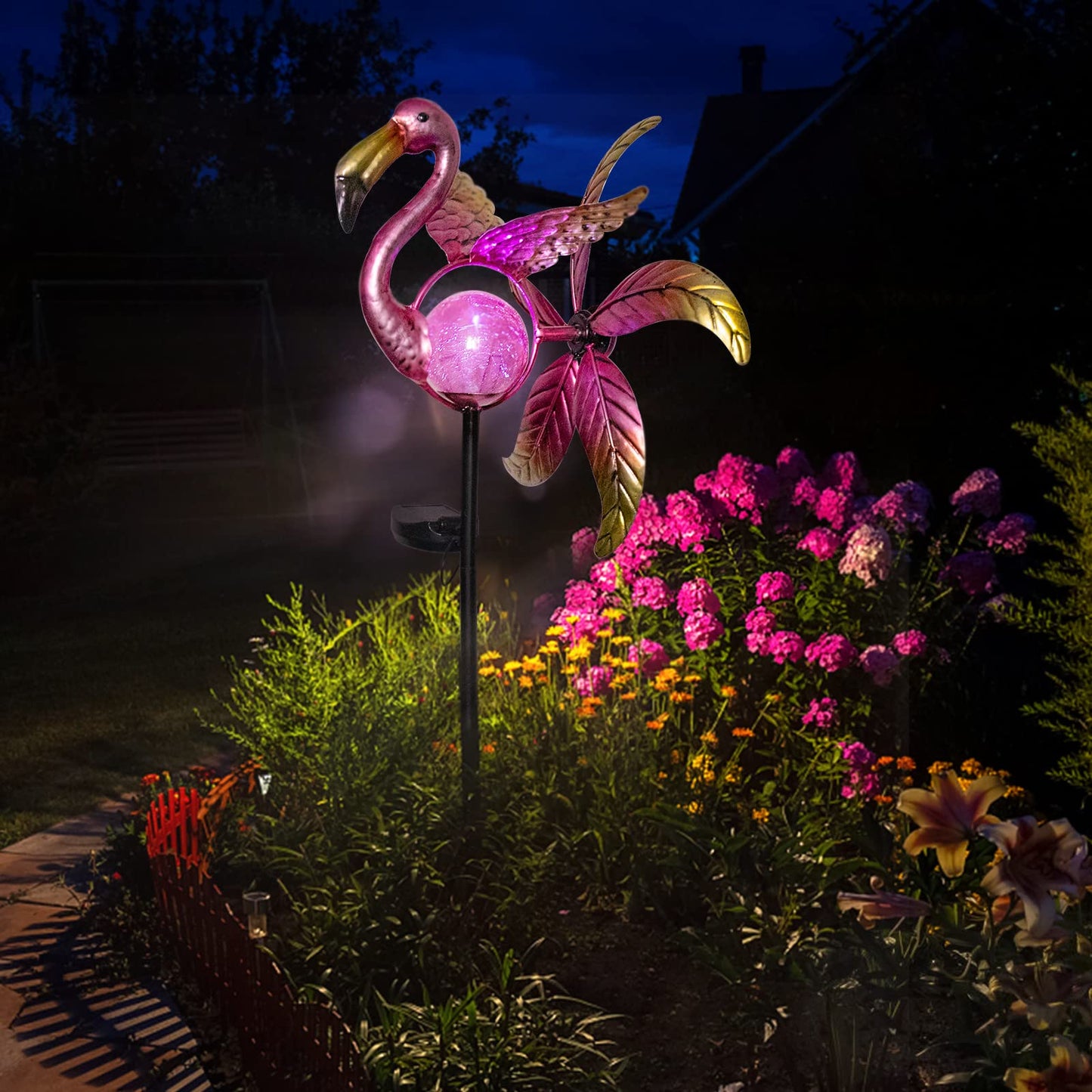 Solar Windmill Metal Garden Light