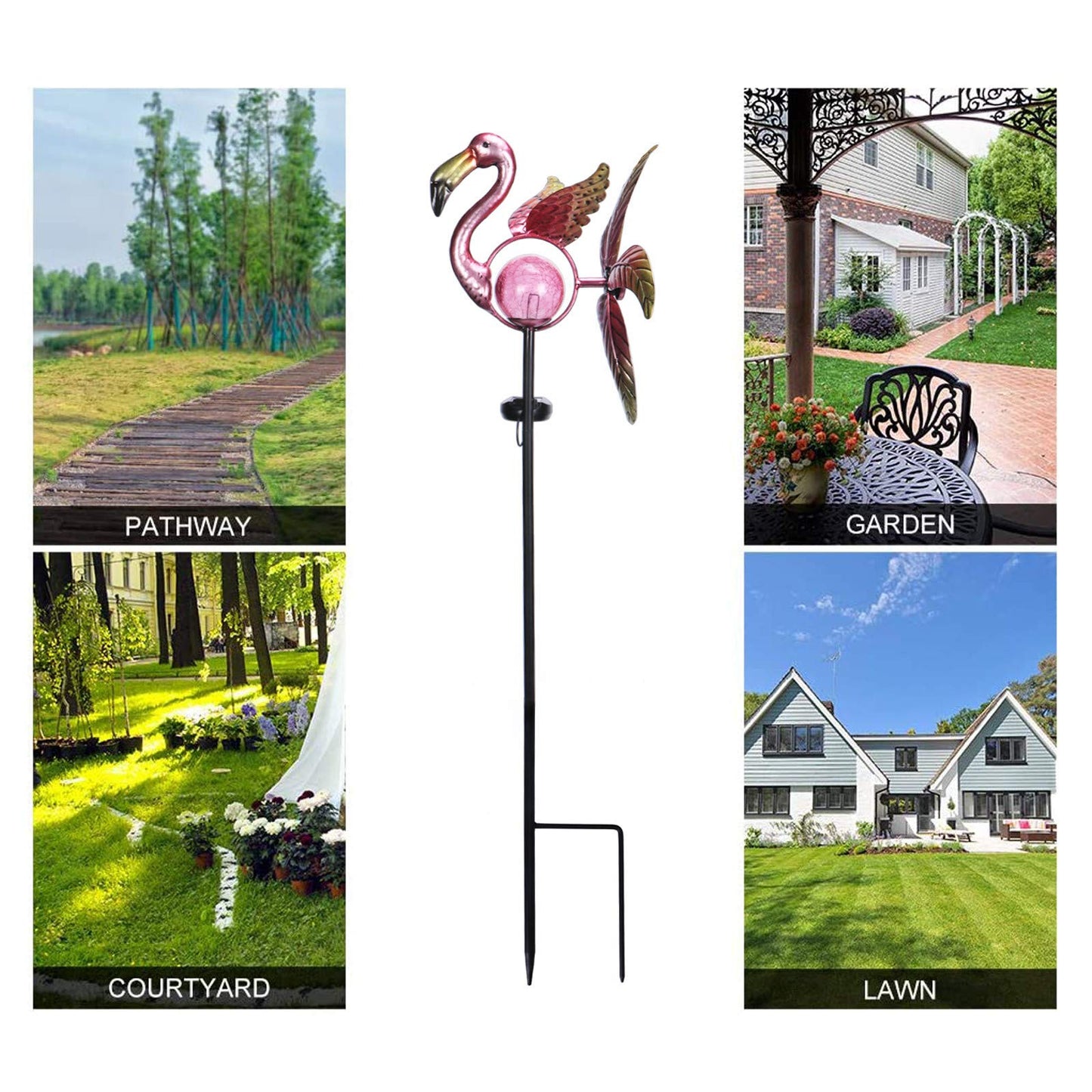 Solar Windmill Metal Garden Light